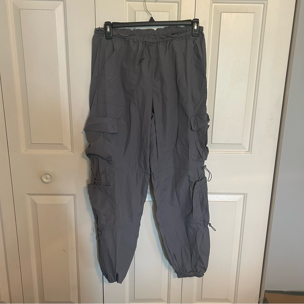 HALARA Gray Track Pants with Elastic Adjustable Waistband and Ankles with pocket